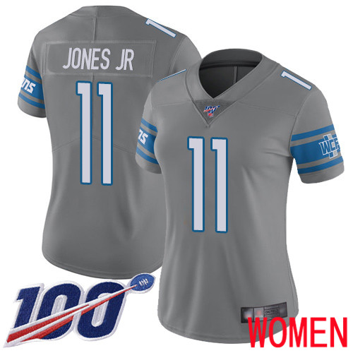 Detroit Lions Limited Steel Women Marvin Jones Jr Jersey NFL Football #11 100th Season Rush Vapor Untouchable
